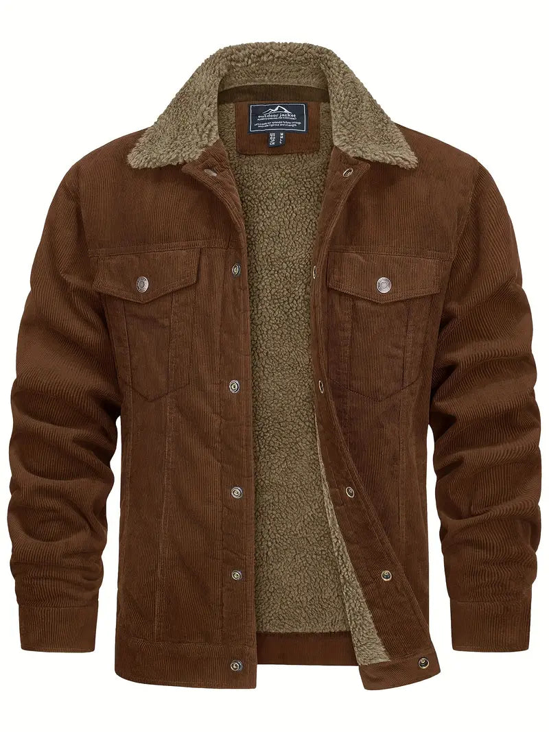 Bombjack Men’s Winter Corduroy Jacket – Warm Casual Coat, Local Warehouse Availability