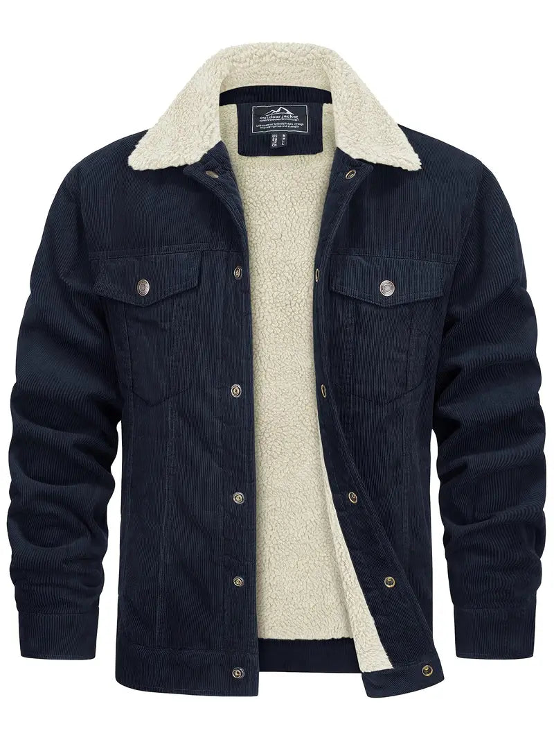 Bombjack Men’s Winter Corduroy Jacket – Warm Casual Coat, Local Warehouse Availability