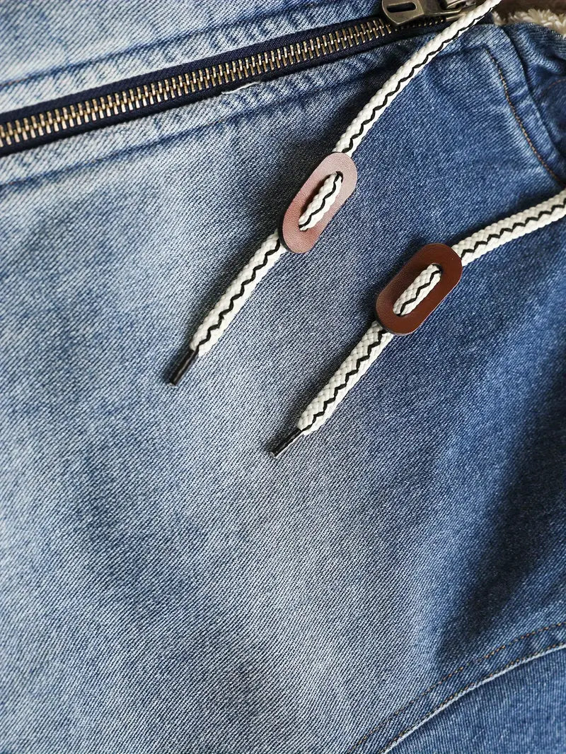 Bombjack Men’s Fleece-Lined Denim Jacket – Hooded, Zip-Up Outerwear